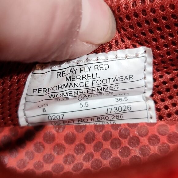 EUC Relay Fly Red Merrell Performance Shoes - Picture 8 of 8